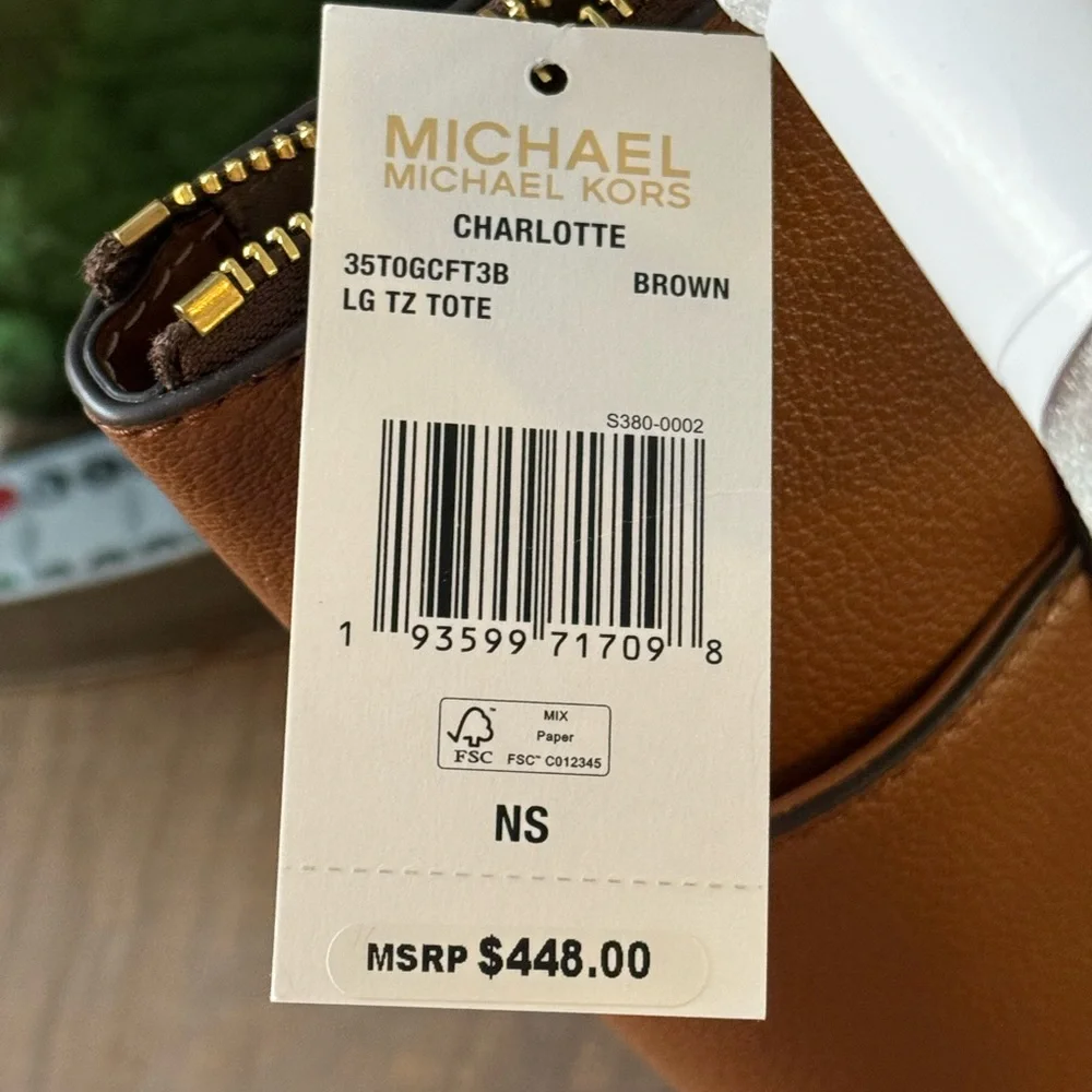 Michael Kors Brown and Tan Charlotte Tote - Picture 4 of 4